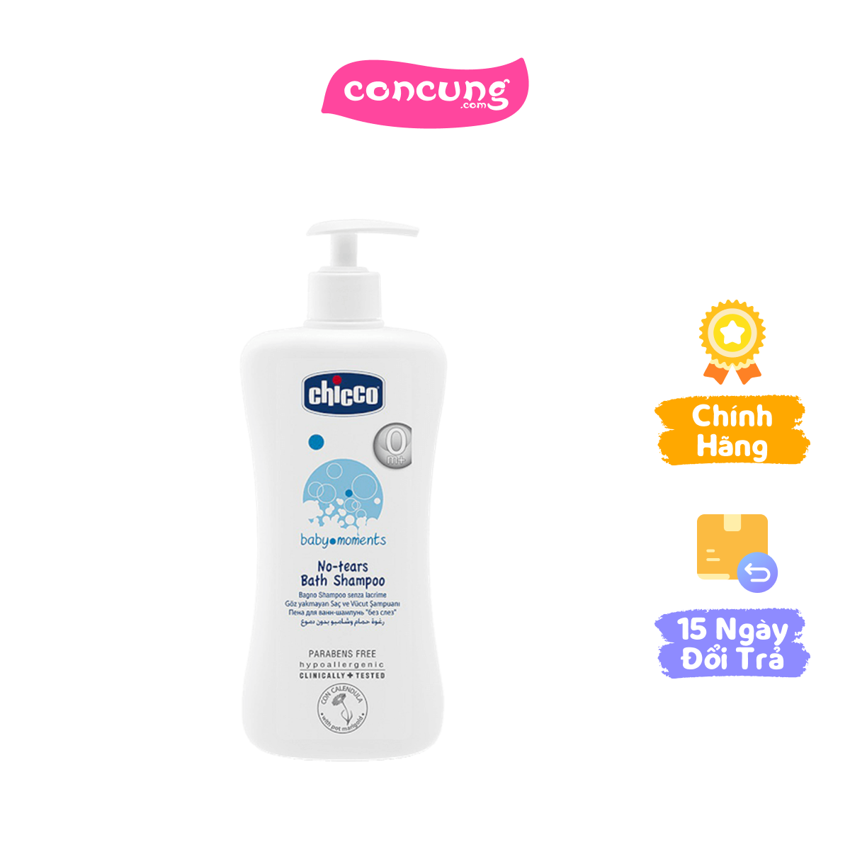 Sữa tắm gội chiết xuất hoa cúc 0m+ chicco 500ml