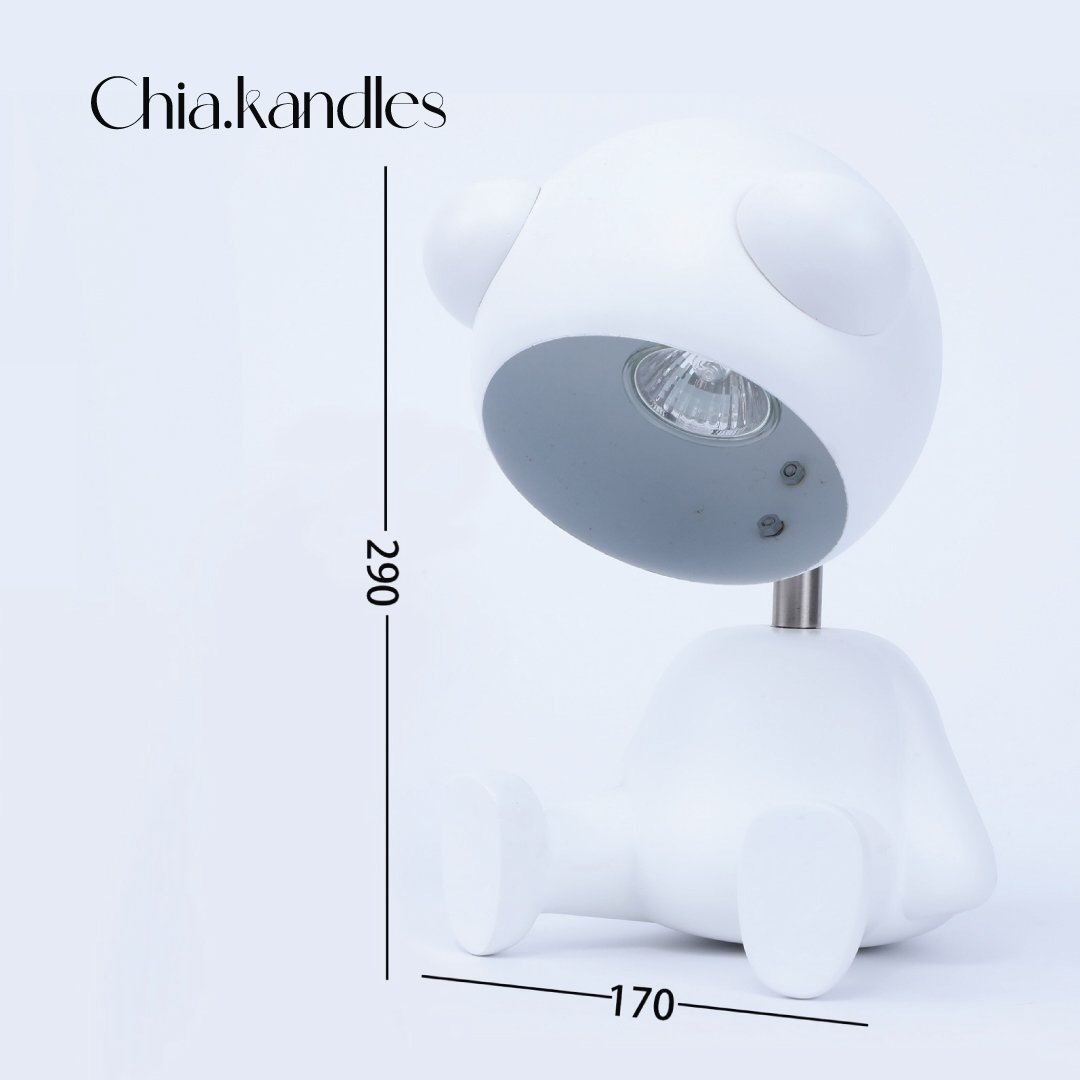 Đèn đốt nến thơm White Bear dễ thương - Đèn đốt nến thơm Chia.kandles