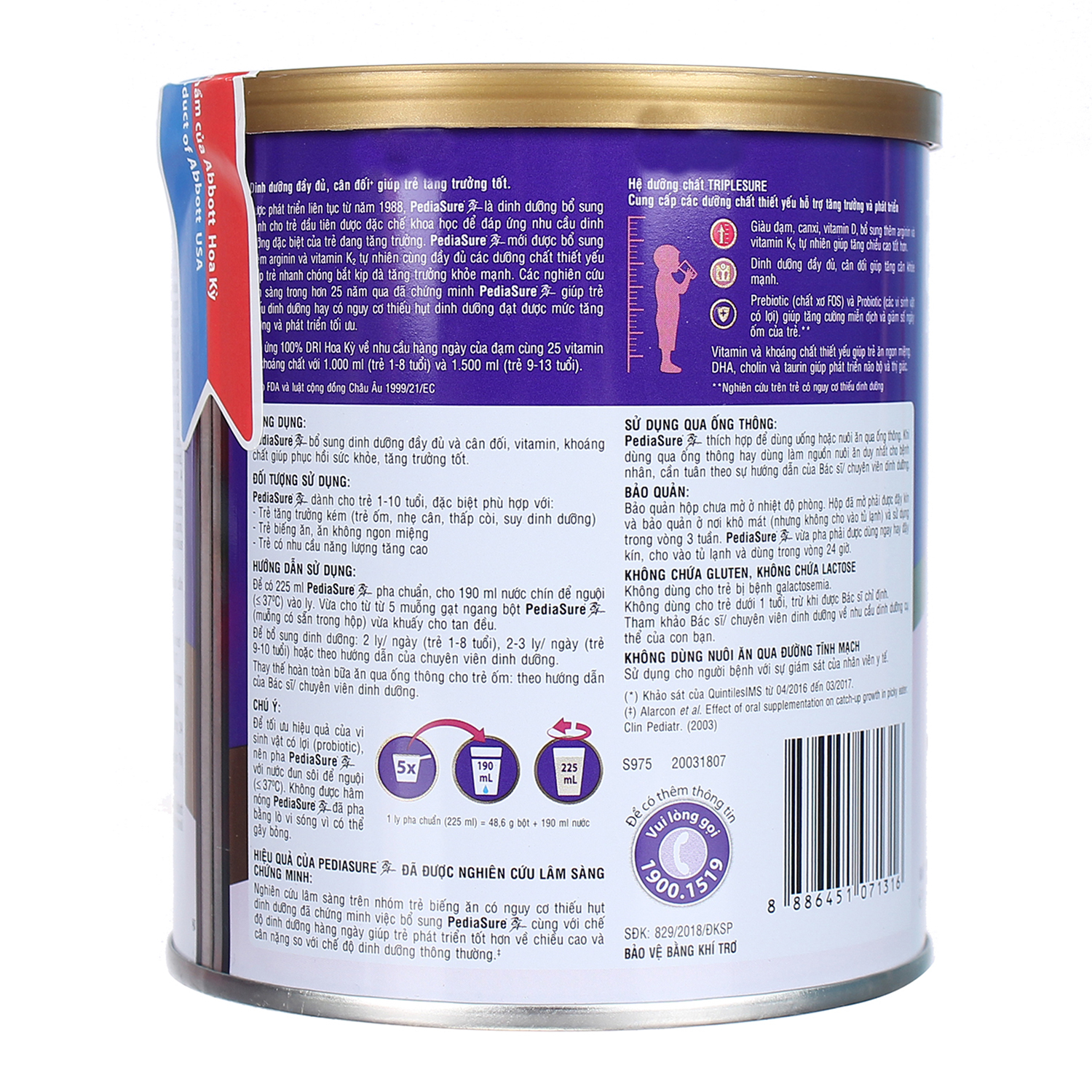 [Date 6.2024] Sữa Bột PediaSure Lon 400g