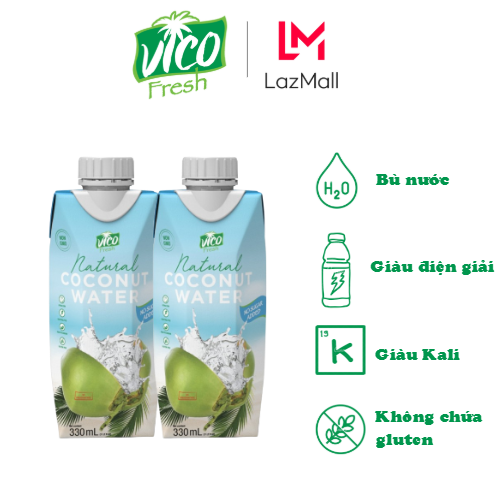 Combo 2 hộp 330ml Nước dừa Natural Vico Fresh