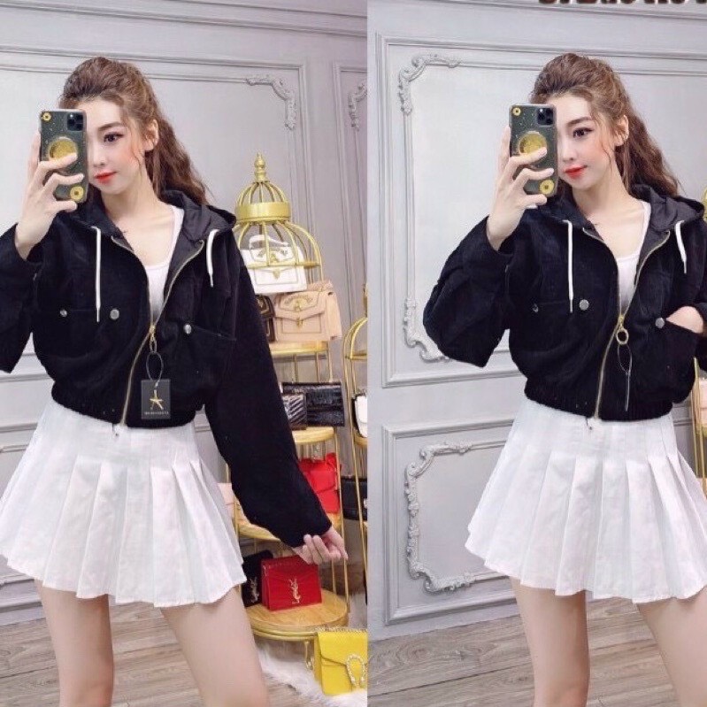 Áo khoác nhung có nón siêu đẹp,chất nhung cao cấp mềm mịn