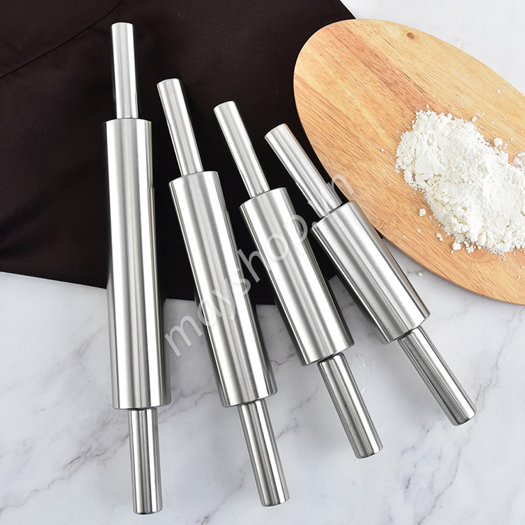 Cán bột inox trục xoay