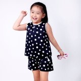 Đồ bộ bé gái Ugether UKID5 (Xanh Đen chấm bi)