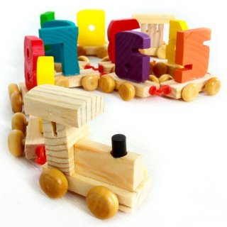 Đồ chơi xe lửa gỗ chở số bằng gỗ K5 thumbnail