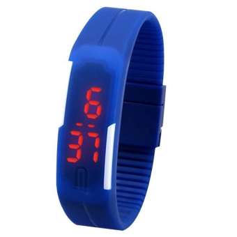 Đồng hồ LED thời trang dây nhựa Sport LED (Xanh)