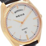 Đồng Hồ Nam Dây Da Neos 40703M 2 Lich (Đen)