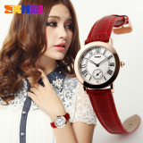 Đồng hồ nữ dây da Skmei 1083 (Dây đỏ)