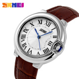 Đồng hồ nữ dây da Skmei 9088 (Dây nâu)