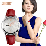 Đồng hồ nữ dây da Skmei 9095L (Dây đỏ)
