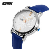 Đồng hồ nữ dây da Skmei 9095L (Dây xanh)