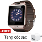 Đồng hồ thông minh Smartwatch DZ09 (Vàng đồng) + Tặng 1 cốc sạc