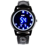 Đồng hồ unisex led có la bàn dây da skmei 09kn21