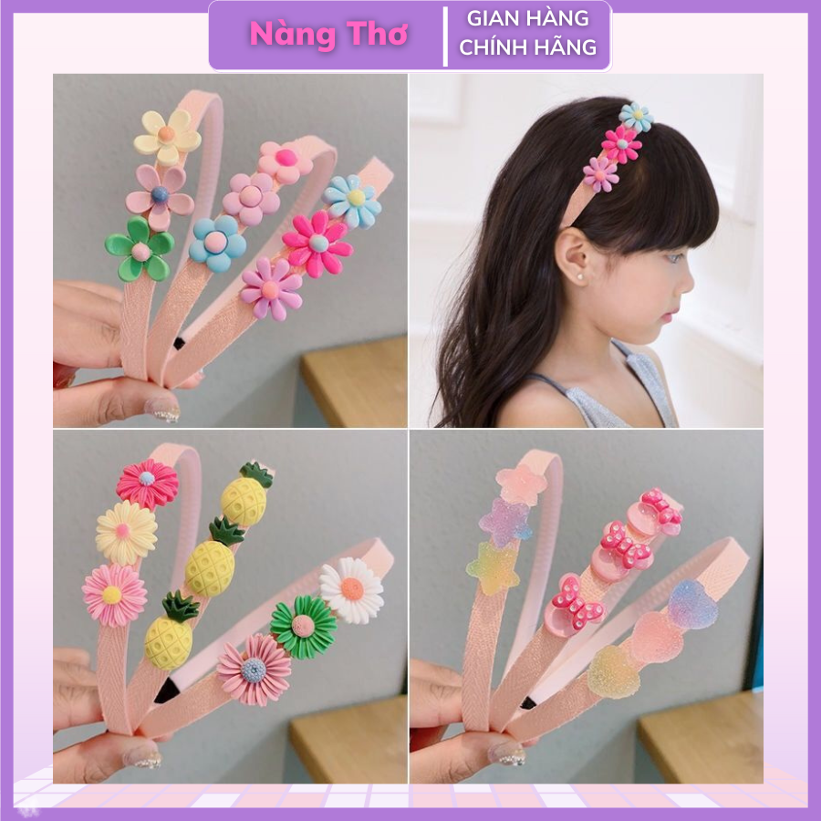 Bờm/Cài Tóc Cho Bé Đính Hoa Xinh Xắn Đáng Yêu