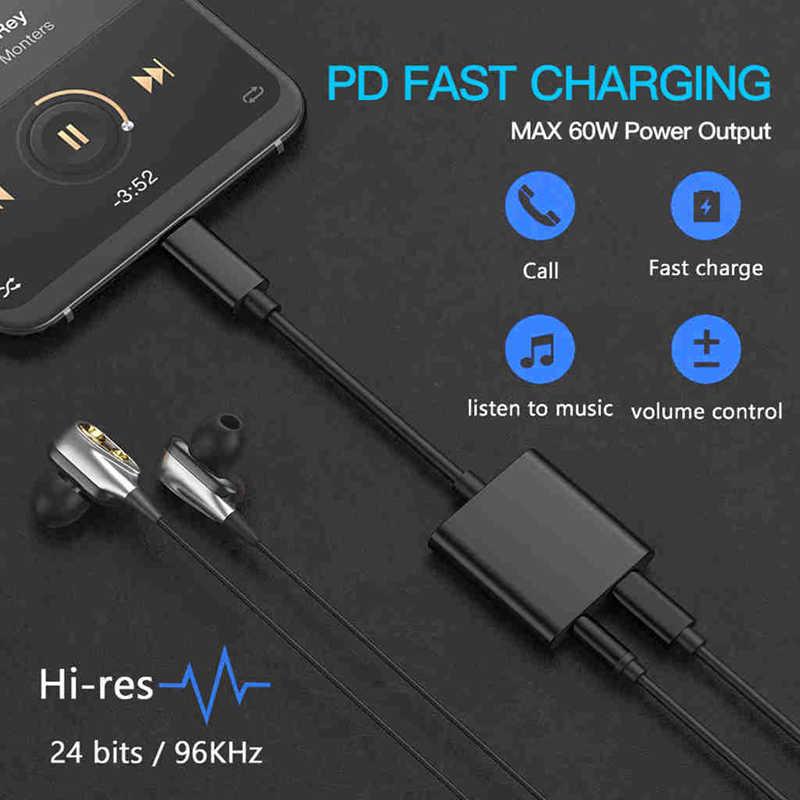 2 In 1 Usb Type C To 3.5Mm Headphone Jack Adapter For Ipad Pro Huawei P20 Pro Aux Audio Charger