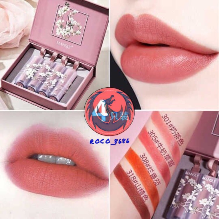 SET SON LÌ MANSLY MÀU HỒNG - SET 4 CÂY