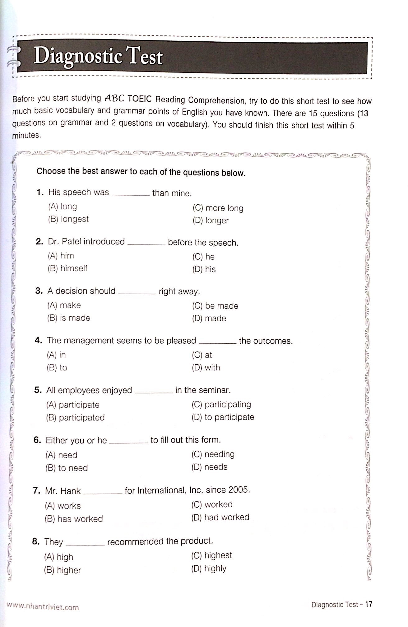 Fahasa - ABC TOEIC RC - Reading Comprehension (Không CD)