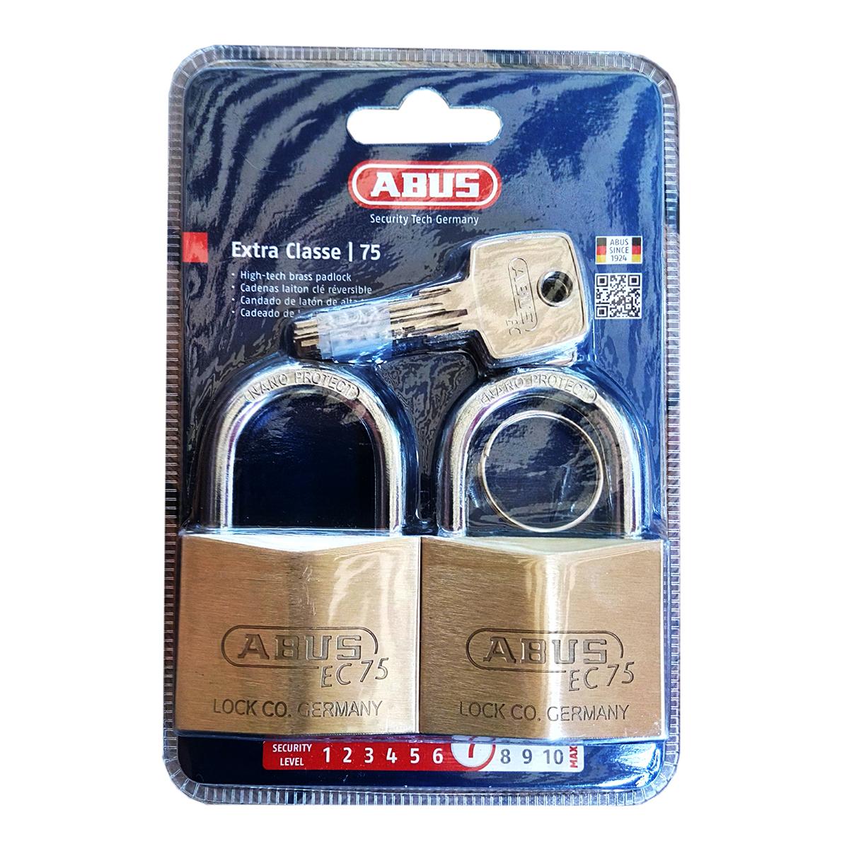 Bộ 2 ổ khóa ABUS 75/50 CT rộng 50mm dùng chung 5 chìa vi tính - MITISHOP