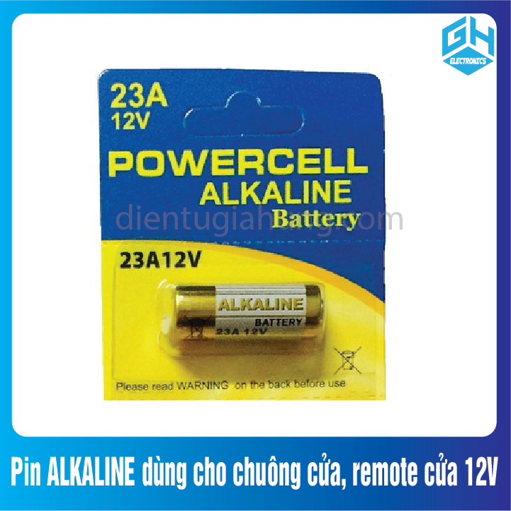 {1 viên}Pin ALKALINE dùng cho chuông cửa, remote cửa 12V
