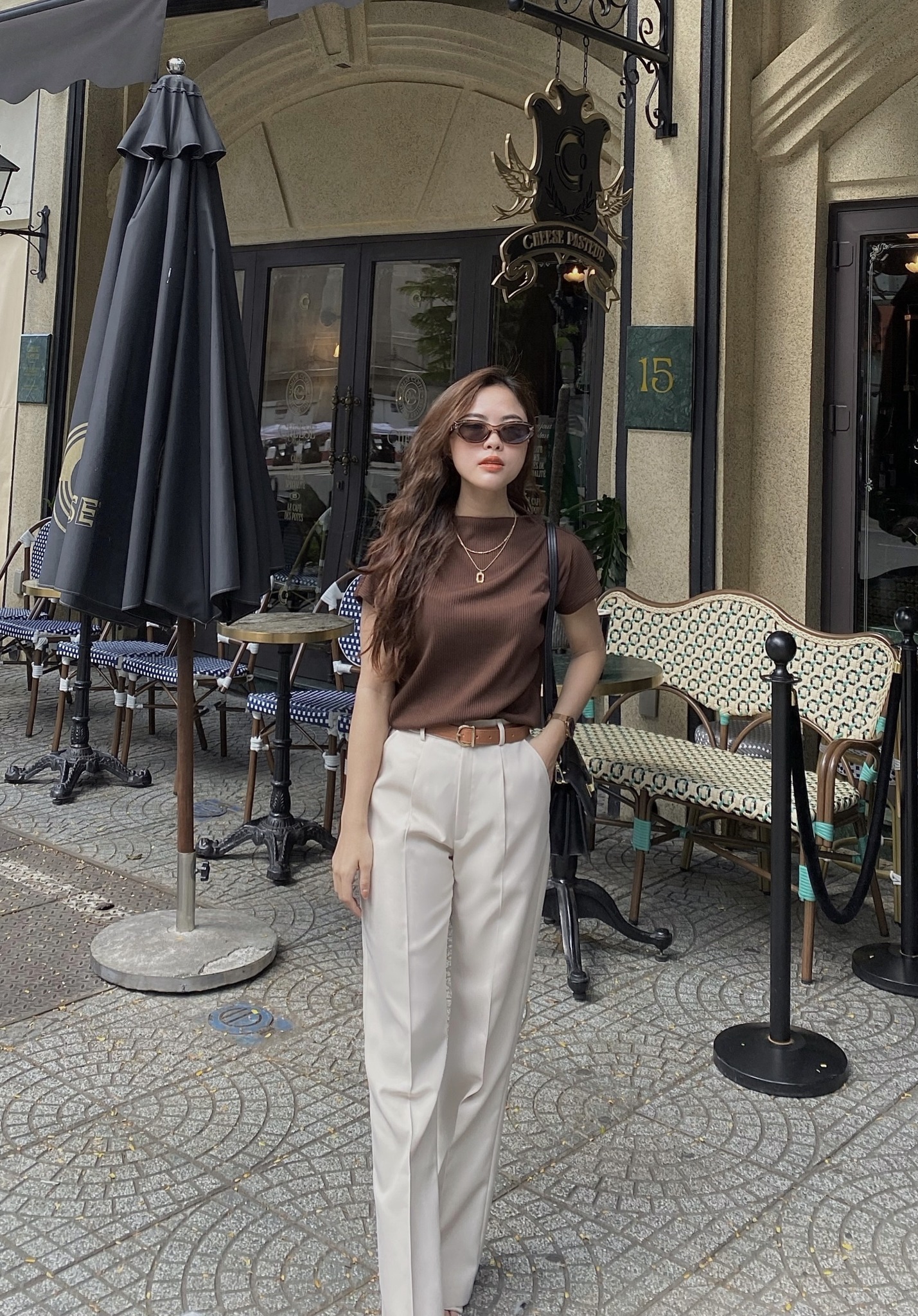 Áo thun thiết kế CHARMO vải thun len gân freesize Basic Wide Top