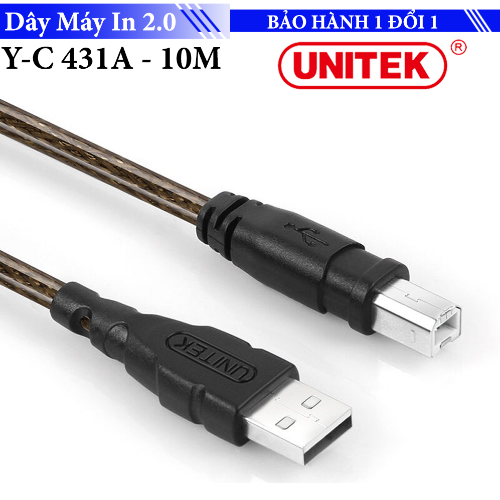 Dây cáp usb máy in 2.0 unitek 10m y-c431a - chống nhiễu
