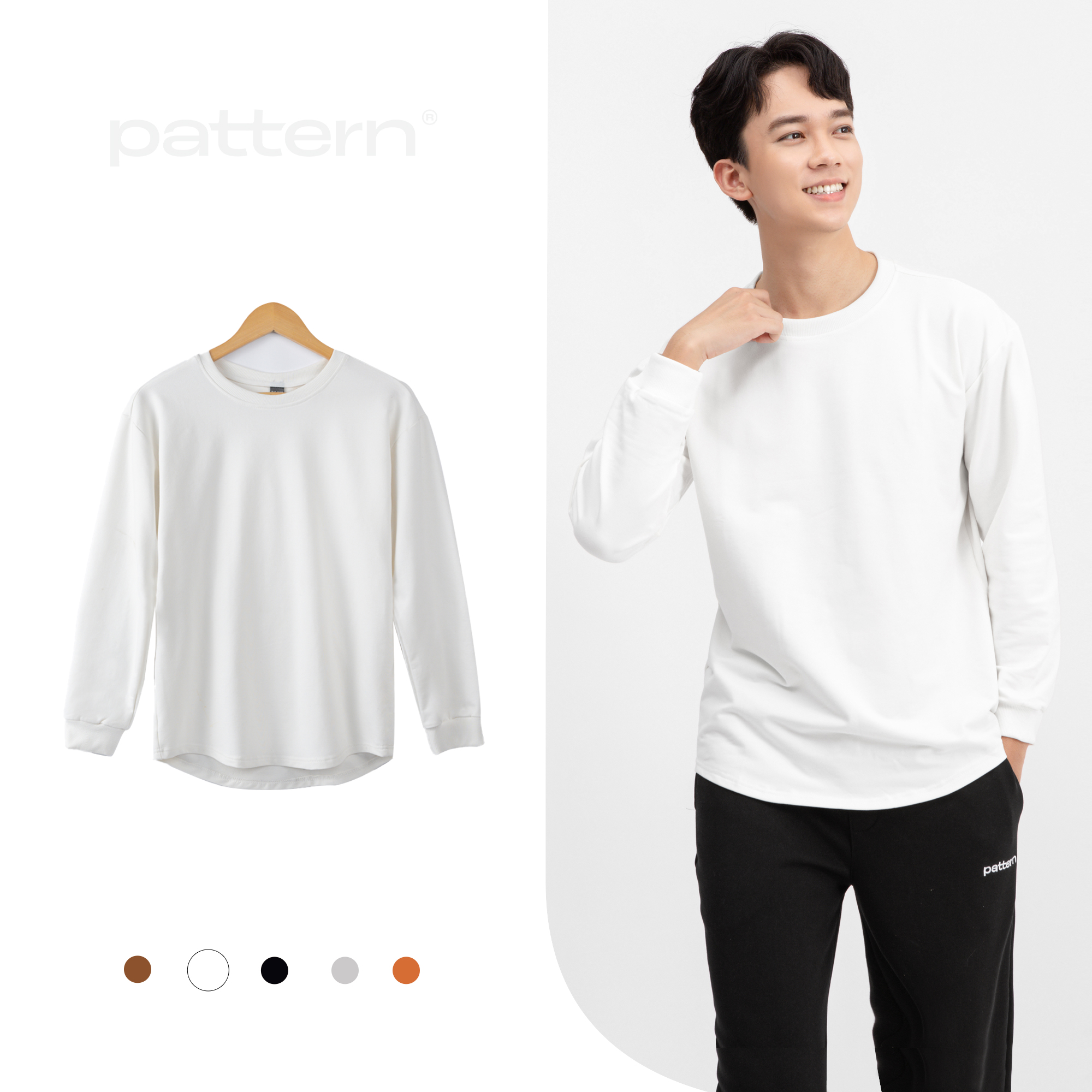 Áo dài tay vạt bầu THE 1992 Sweater basic nam