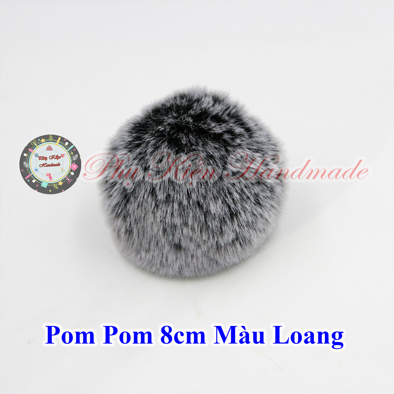 Pom pom loang 8cm làm đồ handmade
