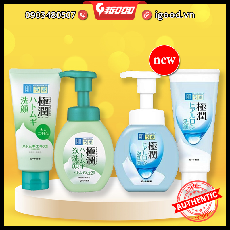 Sữa rửa mặt Hada Labo (Hadalabo Rohto) vòi 160ml/tuýp 100g