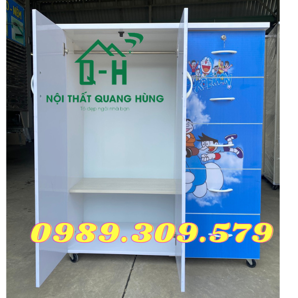 [HCM]TỦ NHỰA QUẦN ÁO CHO CÁC BÉ IN DOREAMON