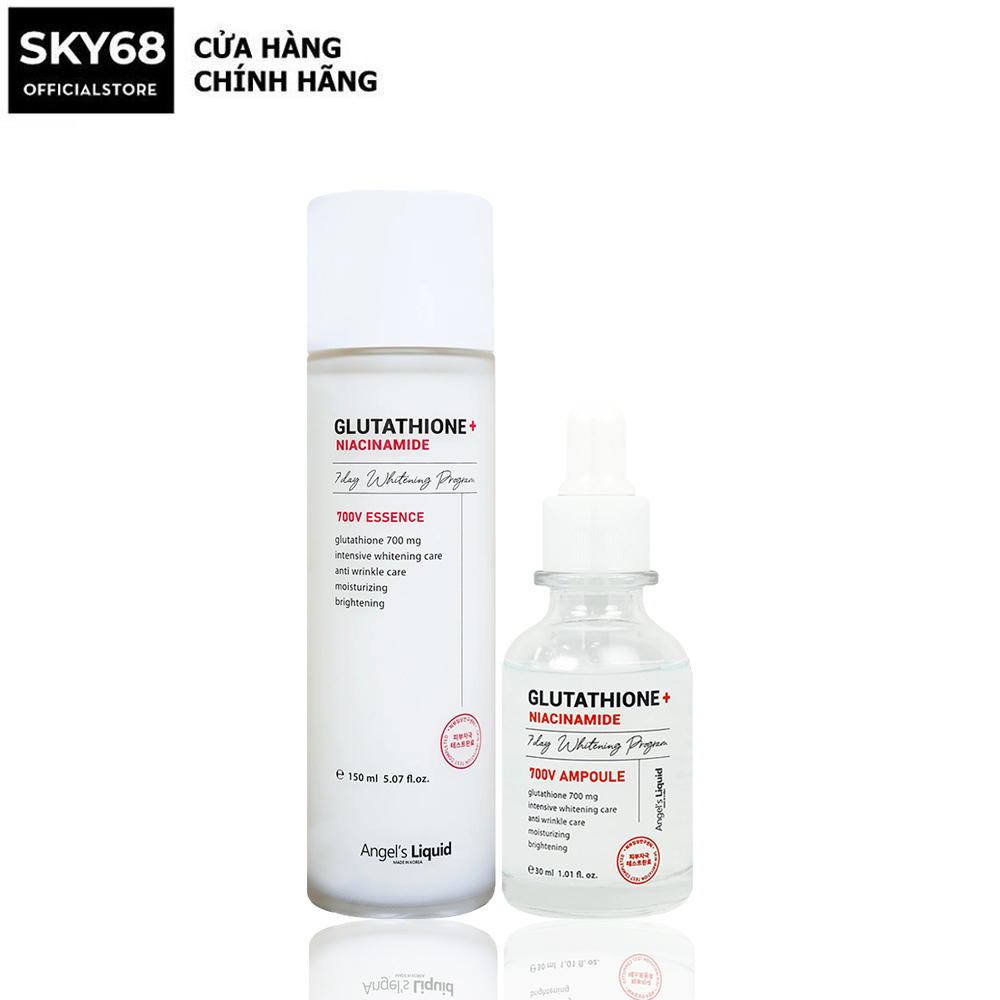 Combo mờ thâm nám, dưỡng trắng, se khít chân lông Angel's Liquid (Toner Niacinamide 150ml + Serum Niacinamide 30ml)