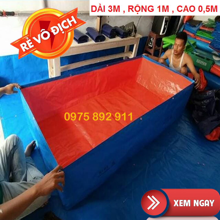 BỂ BẠT NUÔI ỐC ẾCH LƯƠN, CÁ TRẠCH - LOẠI 3x1x0,5