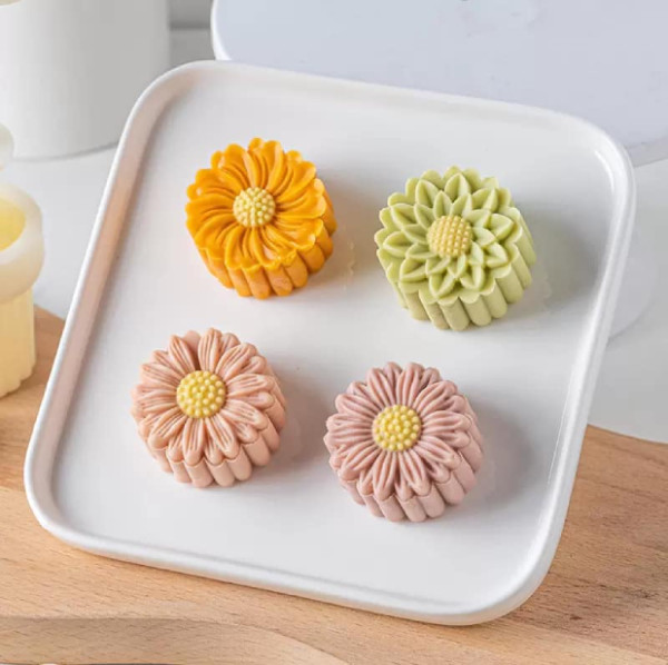 Khuôn trung thu 4 mặt Cúc Họa Mi 50g