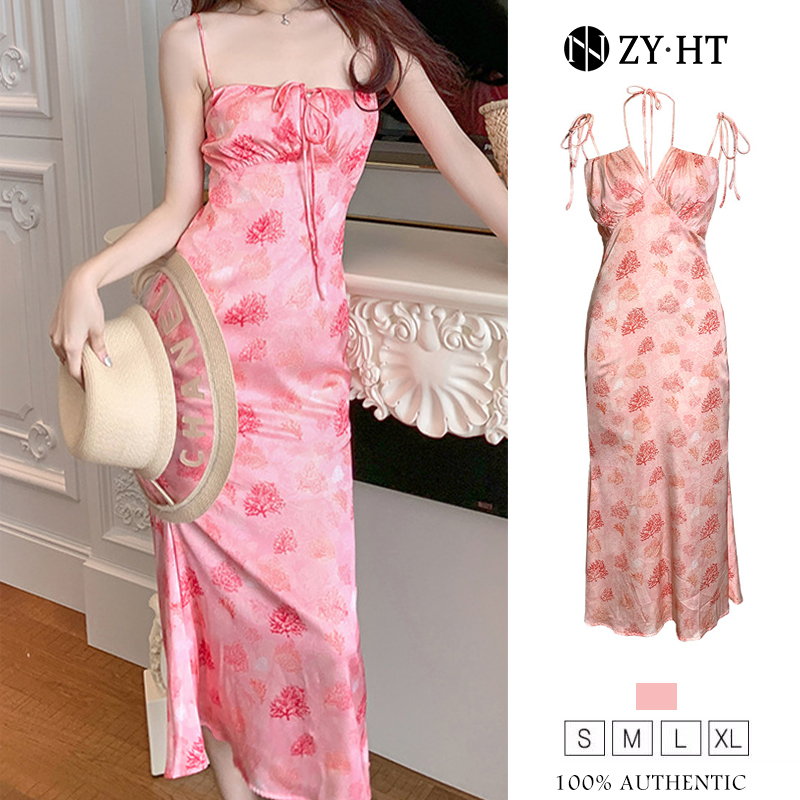 ZYHT Đầm xòe hoa đầm dài đầm một dây đầm hoa đầm satin đầm dài Hàn Quốc đầm cô gái mũm mĩm đầm bó sát đầm thời trang đầm gợi cảm đầm đẹp đầm sexy Váy địu đầm đi biển eravogue 4990