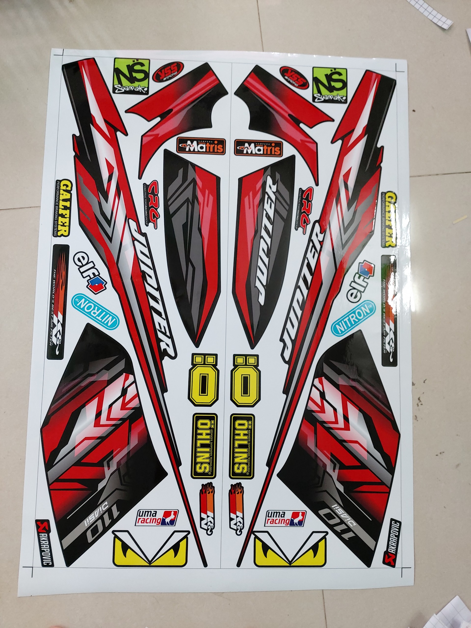 Tem xe jupiter mx đỏ đen