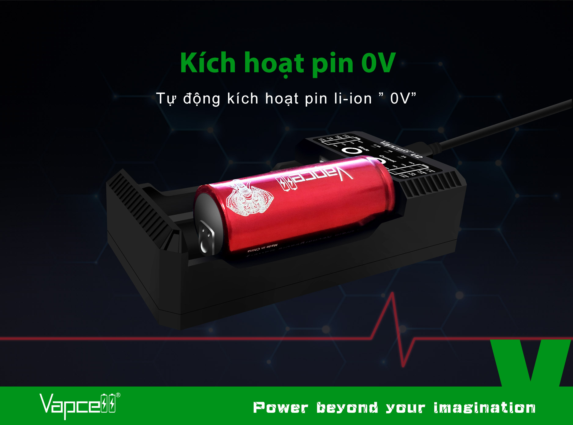 Sạc đôi thông minh Vapcell U2 sạc nhanh 2A