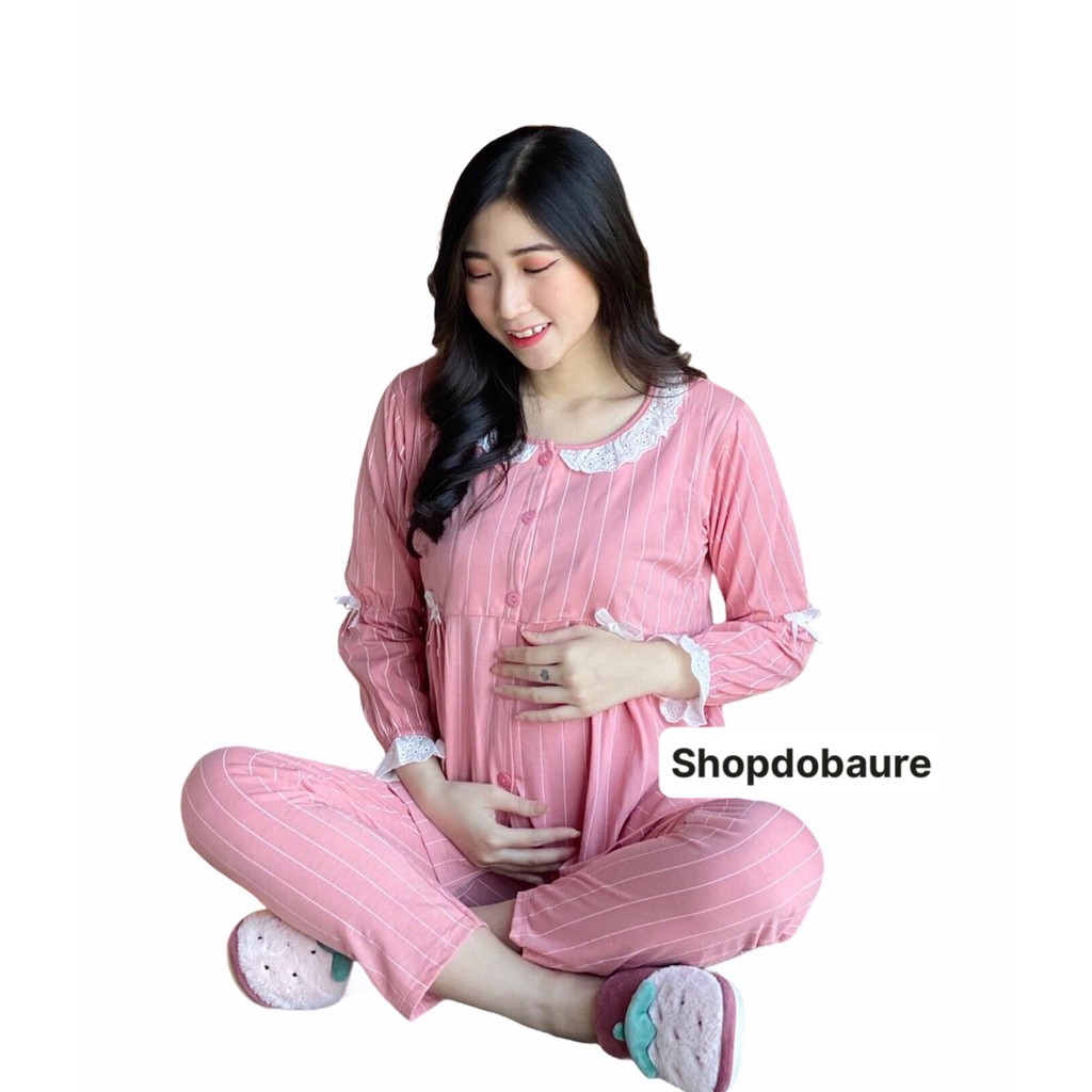[Hoàn Tiền 6%] Bộ bầu và sau sinh cotton dài tay