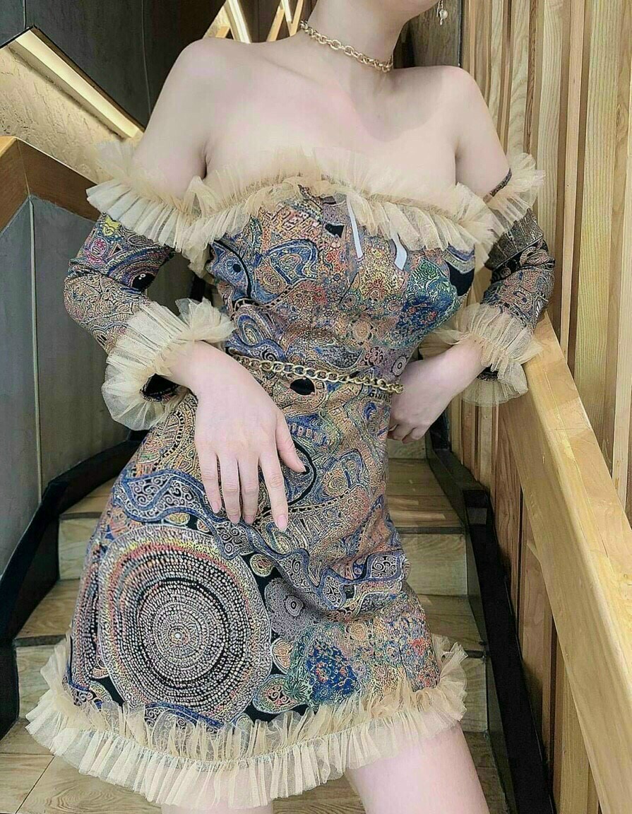 [HCM]Đầm họa tiết cá tính