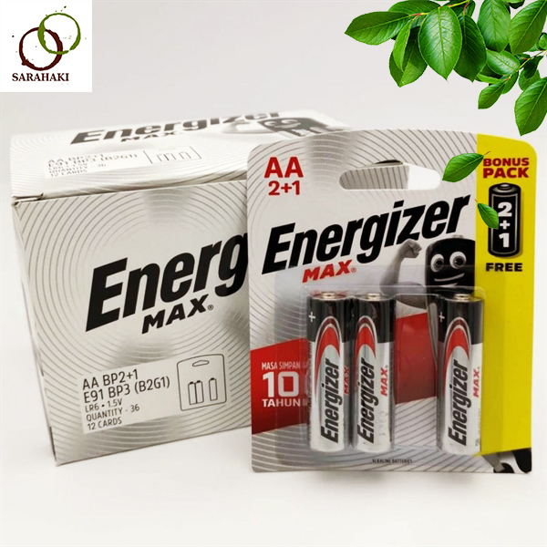Combo 5 vỉ pin AA Energizer Alkaline chính hãng (1 vỉ 3 viên)