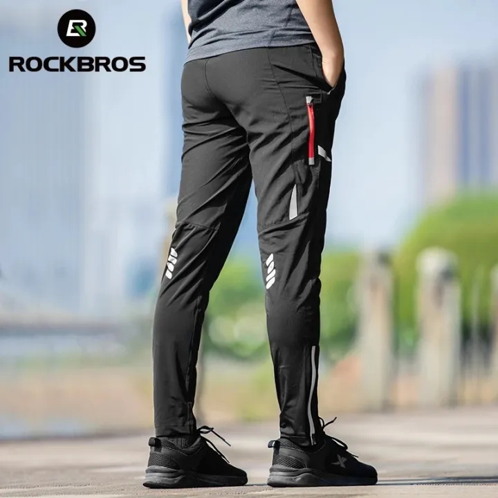 ROCKBROS Cycling Pants Men Women Soft Comfortable Breathable High Elastic Sports Long Pants Reflective Casual Trousers (Asia Size)
