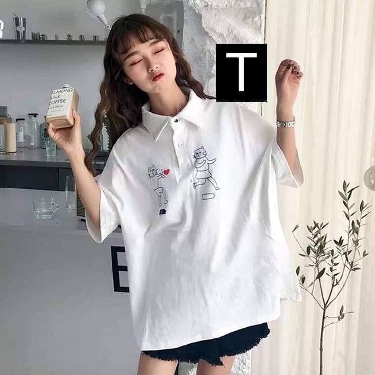 Áo phông cổ bẻ mèo đẩy tim dtr0303