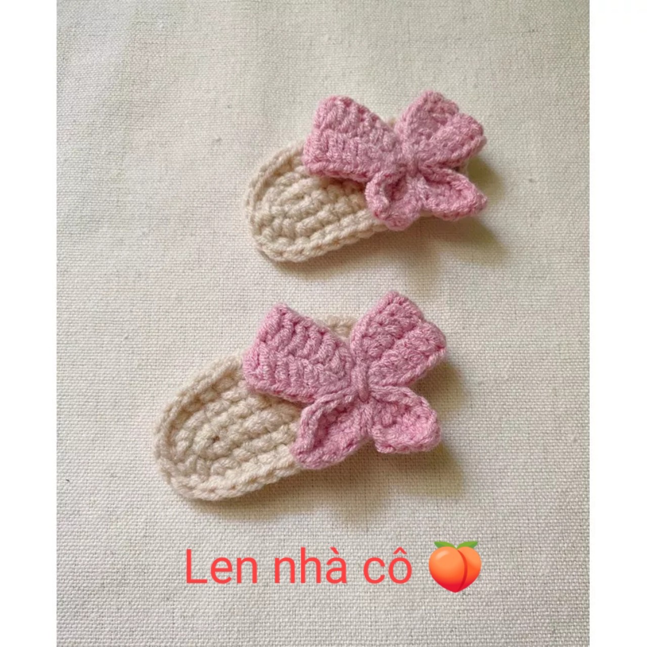 [ Handmade ] KẸP TÓC LEN HÌNH NƠ