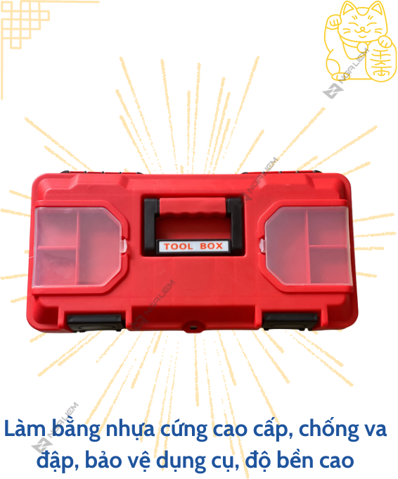 Thùng đồ nghề đỏ đa năng Liwin (14'' – 350mm; 17'' – 430mm; 19'' – 450mm)