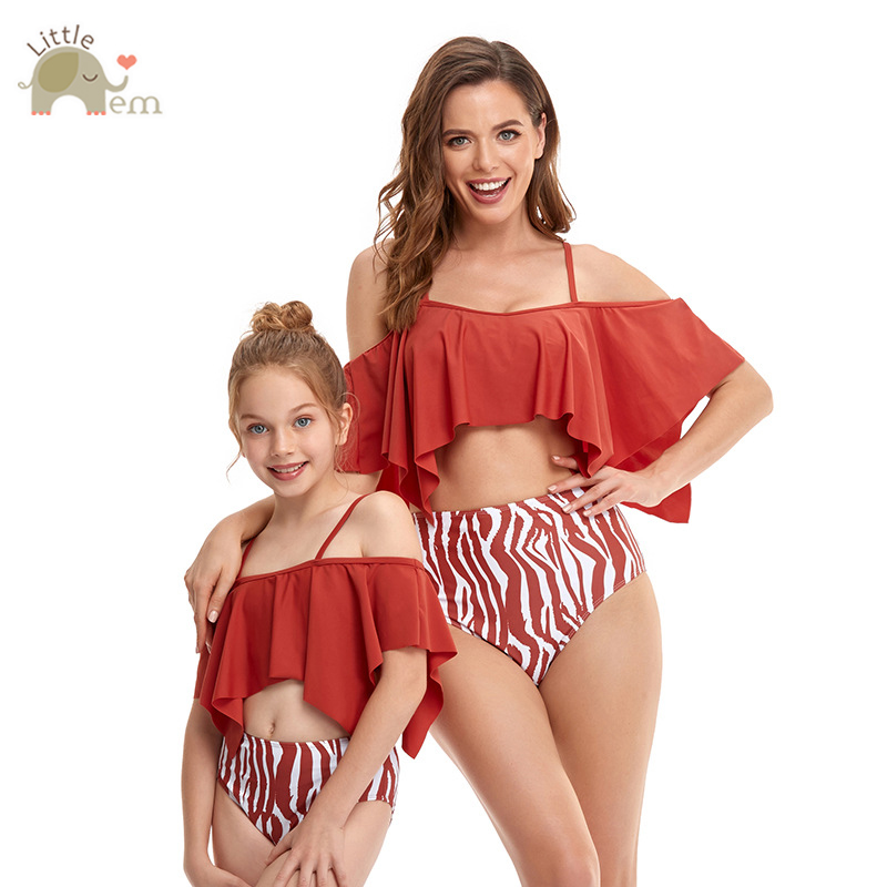 Bộ đồ bơi cho mẹ và bé gái - Red