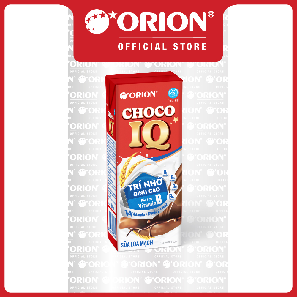 Lốc 4 hộp Sữa ORION Lúa Mạch Sô-cô-la Choco IQ 180ML