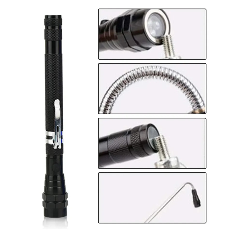 Đèn pin soi ốc vít đa năng kéo dài và thu gọn phía đầu có nam châm - đèn pin di động siêu sáng - đèn pin mini - den pin cam tay