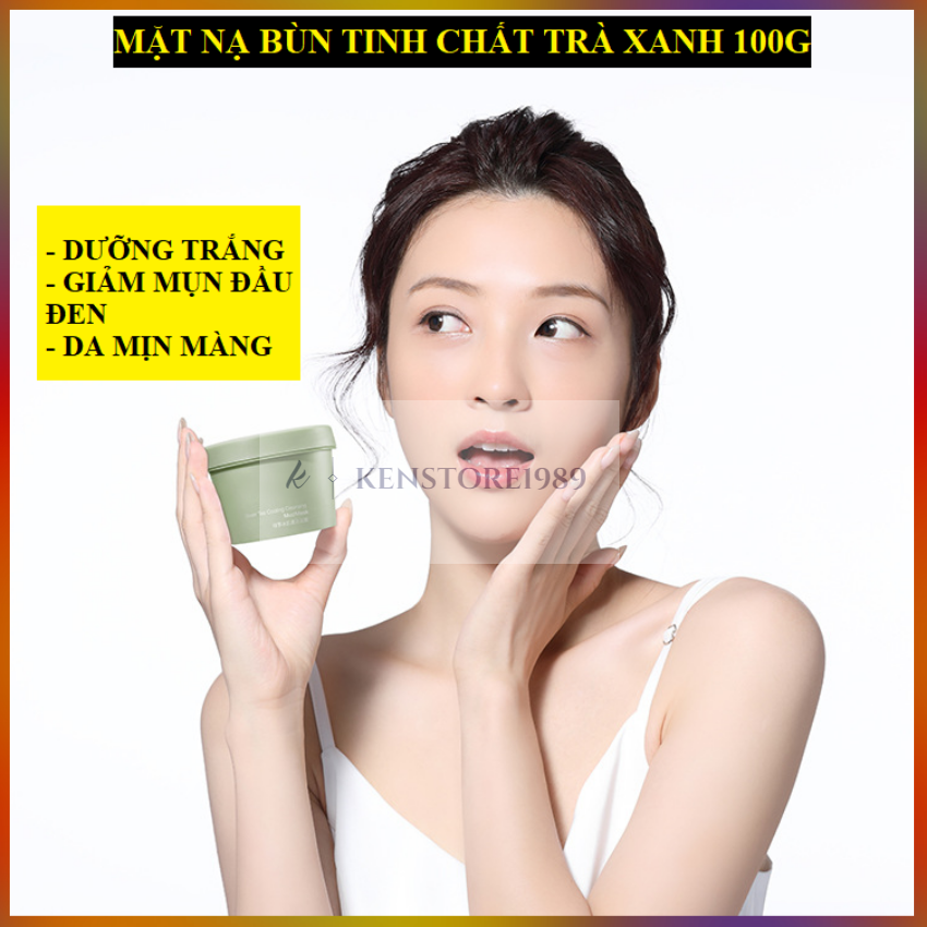 Mặt Nạ Đất Sét Bùn Trà Xanh Giảm Mụn, Tẩy Tế Bào Chết 100gr/Hộp