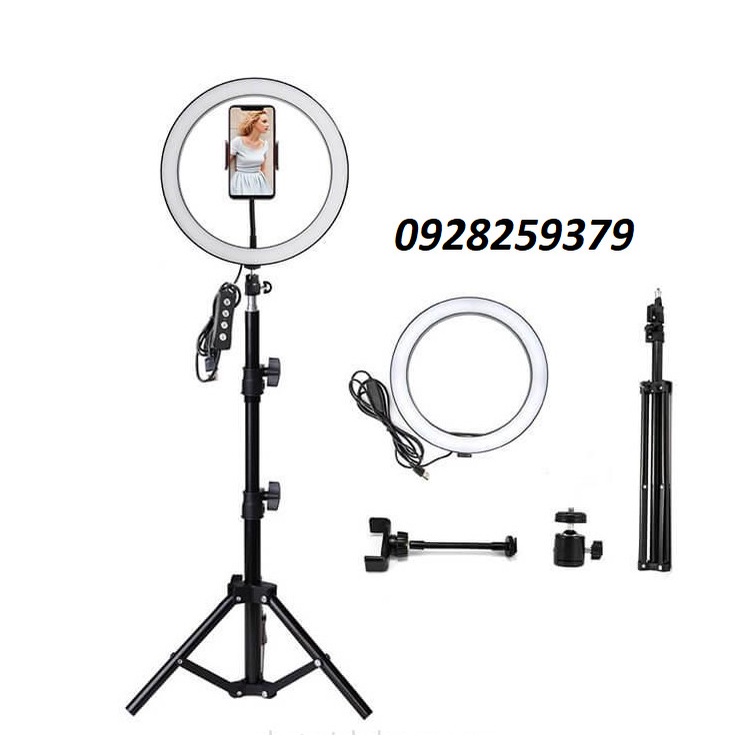 Bộ đèn livestream 33cm 1 kẹp điện thoại + chân 2m