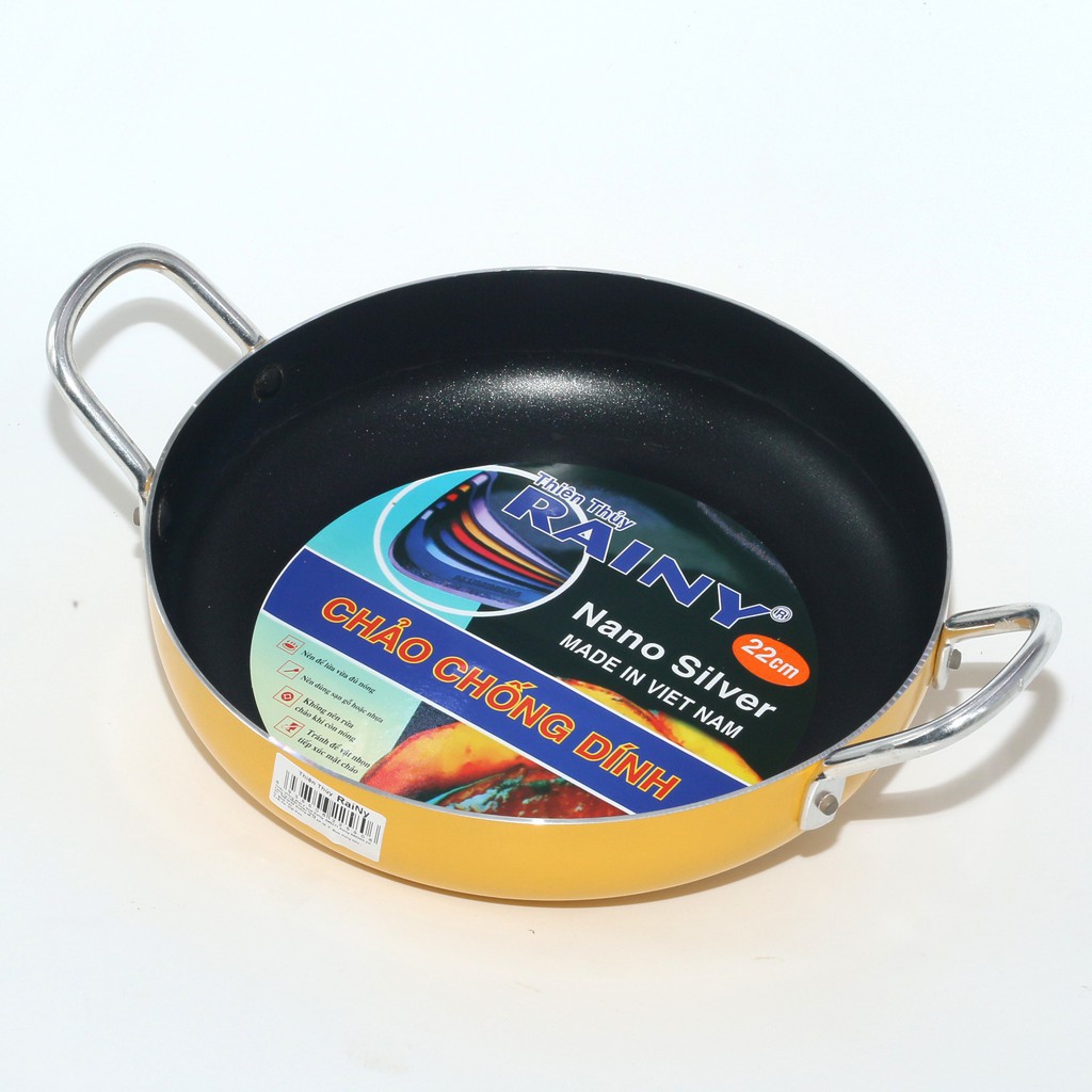Chảo 2 quai chống dính 22cm bền đẹp - Chảo chống dính 22cm cao cấp - chảo chống dính bền đẹp - đồ dùng nhà bếp cao cấp