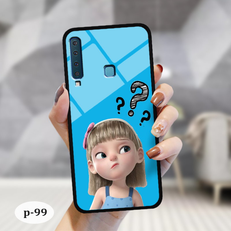 Ốp lưng kính 3D cute Samsung A9 2018