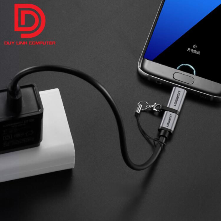Đầu chuyển đổi Micro USB sang USB Type C Ugreen 50590 chính hãng