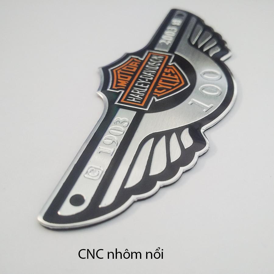 Tem dán Mặt nạ Xe Máy Nhôm nổi CNC - HL 10